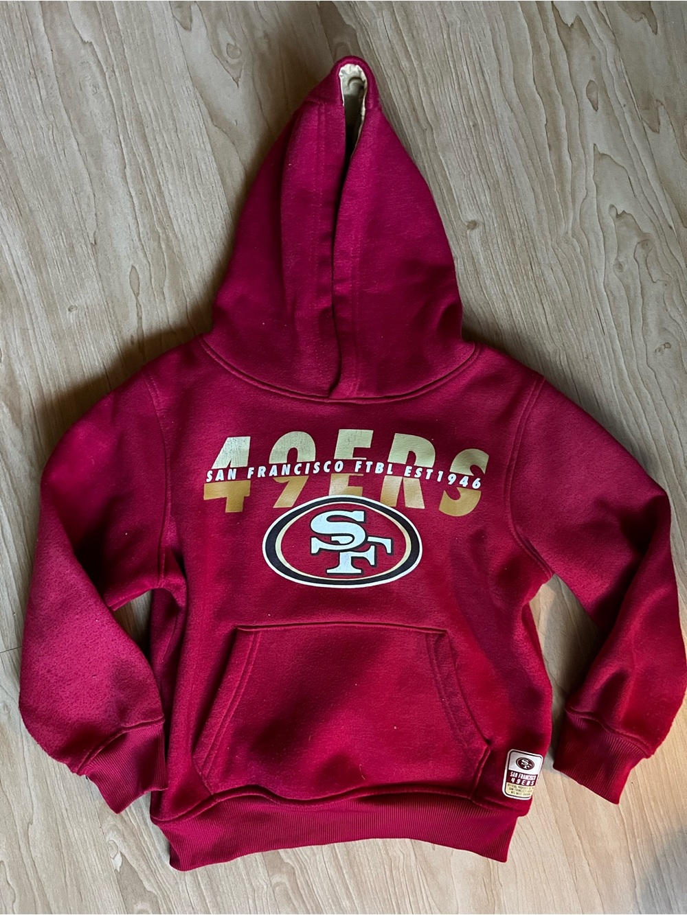 Kids San Francisco 49ers Red Pullover Hoodie size 7